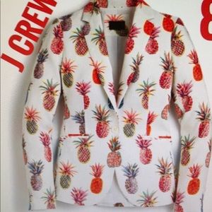 J. Crew Campbell Blazer Ratti Painted Pineapple